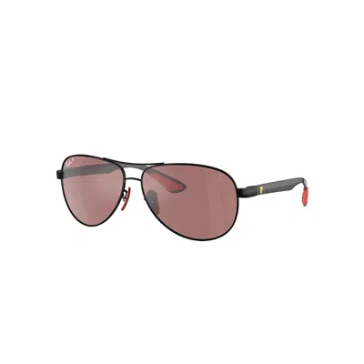 RAY BAN RB8331M SCUDERIA FERRARI COLLECTION SONNENBRILLEN CARBON DUNKEL FASSUNG SILBER GLAS POLARISIERT 61-1