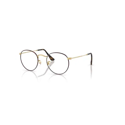 RAY BAN ROUND METAL OPTICS  MATTES ARISTA GOLD FASSUNG KLAR GLAS 47-21