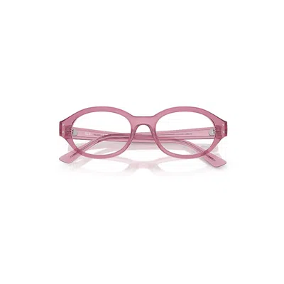RAY BAN SHILO OPTICS BIO-BASED EYEGLASSES PINK FRAME CLEAR LENSES POLARIZED 52-20