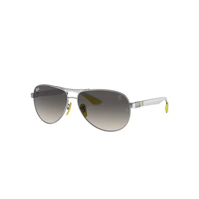 RAY BAN RB8331M SCUDERIA FERRARI COLLECTION SONNENBRILLEN CARBON HELL FASSUNG GRAU GLAS 61-13