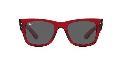 RAY BAN [RAY-BAN] SUNGLASSES RB0840SF MEGA WAYFARER TRANSPARENT RED FRAME/DARK GRAY LENS