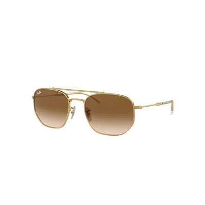 RAY BAN RB3707 SONNENBRILLEN ARISTA GOLD FASSUNG BRAUN GLAS 57-20