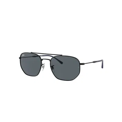 RAY BAN RB3707 SONNENBRILLEN SCHWARZ FASSUNG BLAU GLAS 57-20