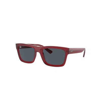 RAY BAN SUNGLASSES UNISEX WARREN BIO-BASED - TRANSPARENT RED FRAME GREY LENSES 57-20