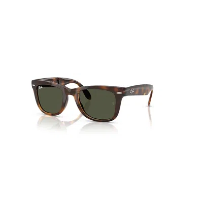 RAY BAN WAYFARER FOLDING CLASSIC SONNENBRILLEN HAVANA FASSUNG GRÜN GLAS 50-22
