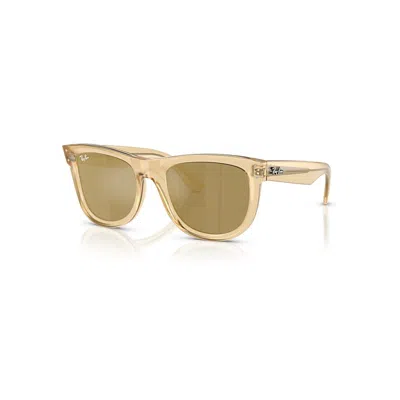 RAY BAN WAYFARER REVERSE SONNENBRILLEN OPALGELB FASSUNG GOLD GLAS 53-20