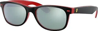 RAY BAN RAY-BAN WAYFARER SUNGLASSES, SILVER FRAME, LIGHT GREEN MIRROR SILVER LENS, 5