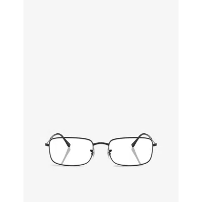 RAY BAN WOMENS BLACK RX3746V RECTANGULAR-FRAME METAL OPTICAL GLASSES