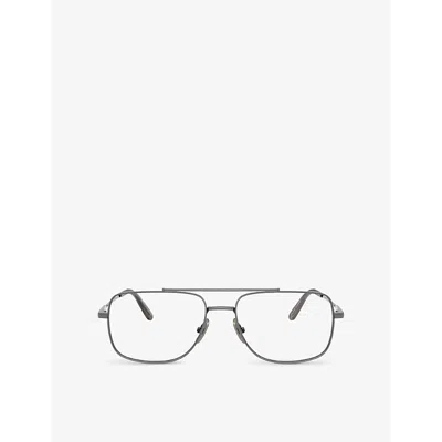 RAY BAN WOMENS SILVER RX8797 WILLIAM SQUARE-FRAME TITANIUM OPTICAL GLASSES