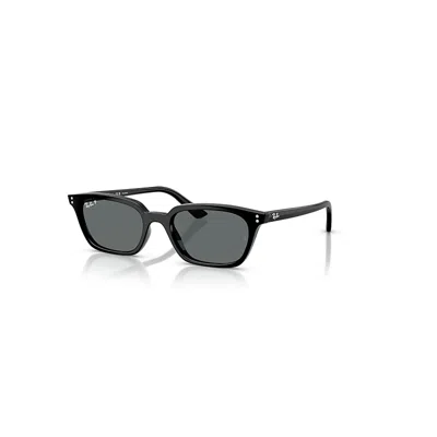 RAY BAN ZAYA BIO-BASED SONNENBRILLEN SCHWARZ FASSUNG GRAU GLAS POLARISIERT 53-19