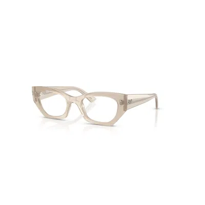 RAY BAN ZENA OPTICS BIO-BASED  SHINY CLOUDY WARM WHITE FASSUNG KLAR GLAS POLARISIERT 49-22