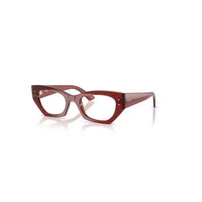 RAY BAN ZENA OPTICS BIO-BASED  SHINY RUSTY BROWN FASSUNG KLAR GLAS POLARISIERT 49-22