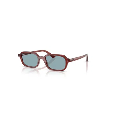 RAY BAN ZURI BIO-BASED SONNENBRILLEN RUSTY BROWN FASSUNG BLAU GLAS 49-19