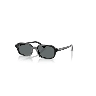 RAY BAN ZURI BIO-BASED SONNENBRILLEN SCHWARZ FASSUNG GRAU GLAS POLARISIERT 52-19