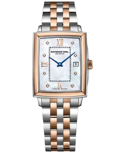 RAYMOND WEIL WOMEN'S SWISS TOCCATA DIAMOND ACCENT TWO-TONE STAINLESS STEEL BRACELET WATCH 22.6X28.1MM