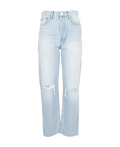 RE/DONE JEANS WITH HOLES IN THE LOGO