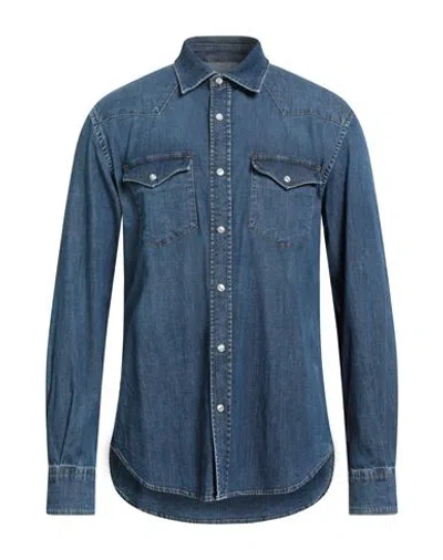 RE-HASH RE_HASH MAN DENIM SHIRT BLUE SIZE XXL COTTON