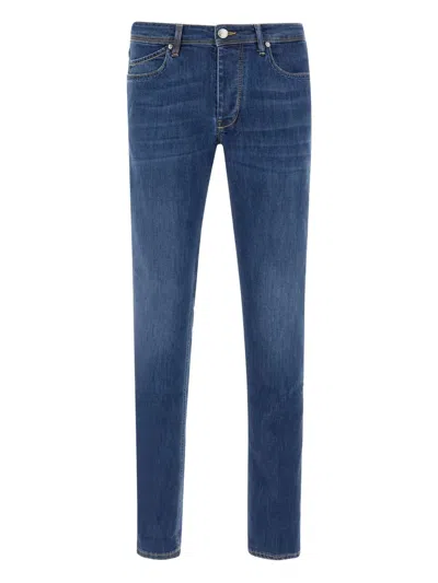 RE-HASH RUBENSB FIVE-POCKET SUEDE-PATCH JEANS