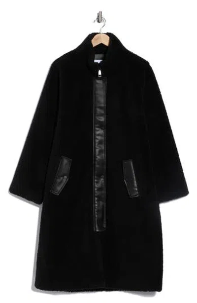 REBECCA MINKOFF REBECCA MINKOFF FAUX SHEARLING & FAUX LEATHER COAT