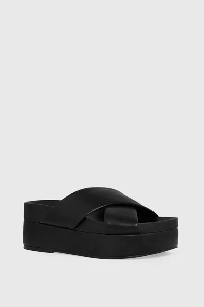 REBECCA MINKOFF PLATFORM SLIDE IN BLACK
