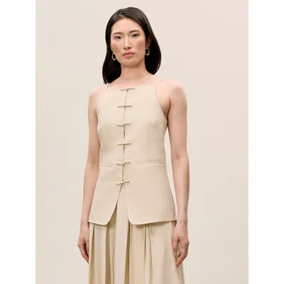 REBECCA TAYLOR REBECCA TAYLOR BEATRICE STRETCH LINEN TOP