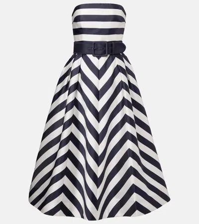 REBECCA VALLANCE ARIADNE STRIPED MIDI DRESS