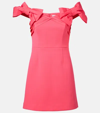 REBECCA VALLANCE BOW-DETAIL CRÊPE MINIDRESS