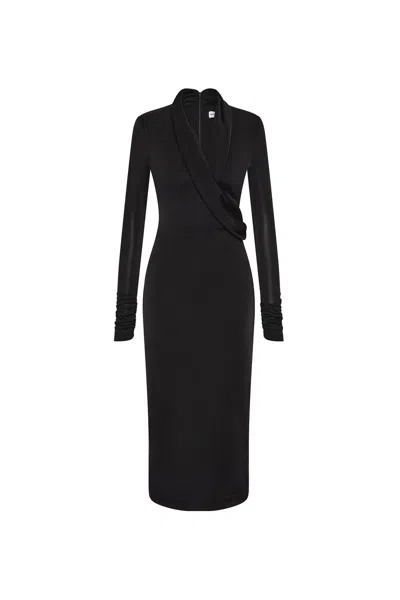 REBECCA VALLANCE ERIN LONG SLEEVE MIDI DRESS
