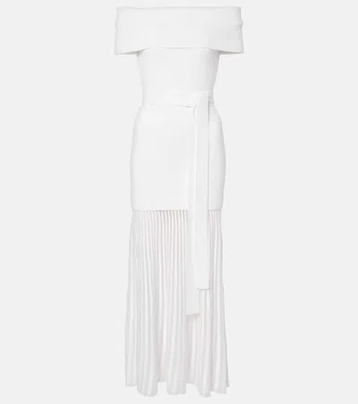 REBECCA VALLANCE MARIANA KNITTED OFF-SHOULDER MIDI DRESS