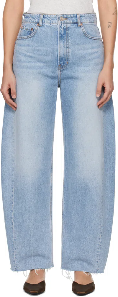RECTO BLUE 90S HIGH-RISE CURVED LEG JEANS