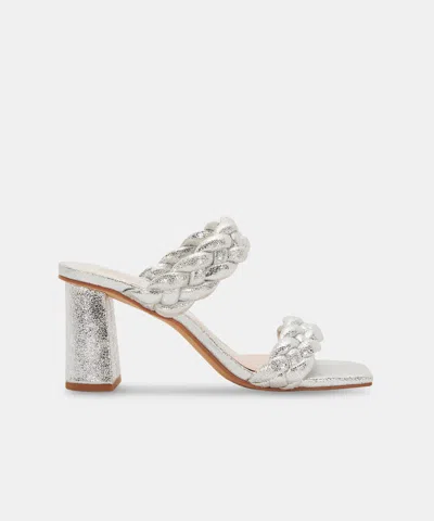 RECURATE PAILY HEELS SILVER METALLIC STELLA SUEDE - RE:VITA