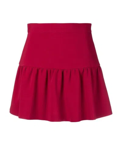 RED VALENTINO MINI SKIRT WITH PLEATED HEM