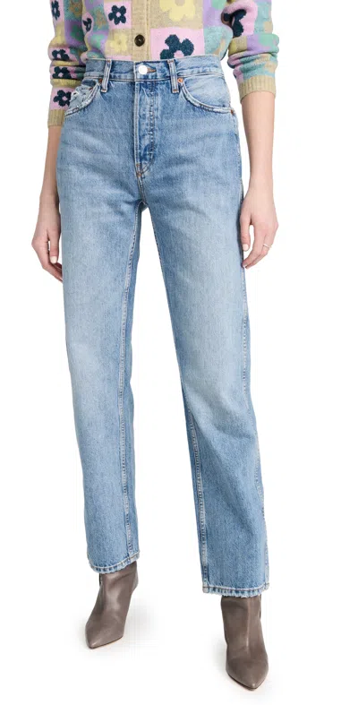 RE/DONE 90S HIGH RISE LOOSE JEANS WORN BLUE