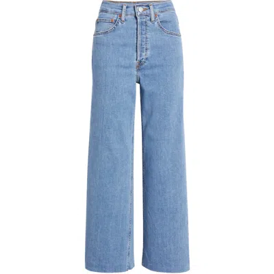 RE/DONE RE/DONE RAW HEM HIGH WAIST ANKLE WIDE LEG JEANS