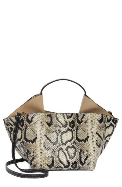 REE PROJECTS REE PROJECTS MINI ANN SNAKESKIN EMBOSSED LEATHER TOTE