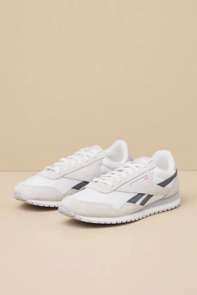 REEBOK CLASSIC AZ CHALK AND GREY SUEDE LEATHER SNEAKERS