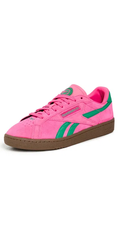 REEBOK CLUB C GROUNDS UK SNEAKERS ATOMICPINK/UPGRADEGREEN/GUM