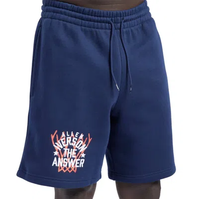 REEBOK IVERSON BASKETBALL FLEECE SHORT IN NAVY BLUE