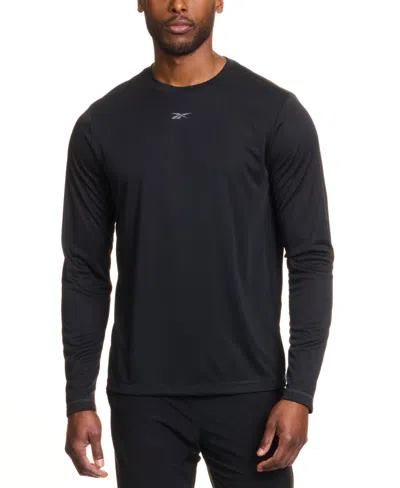 REEBOK MEN'S TECH LONG SLEEVE CREWNECK LOGO T-SHIRT
