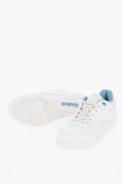REEBOK Solid Color Leather BB4000 Low-Top Sneakers with Contrast In