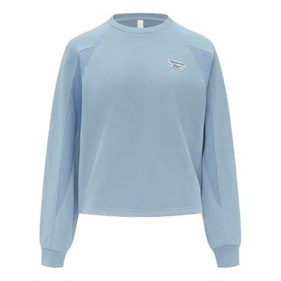 REEBOK (WMNS) Reebok Round Neck Knitted Loose Casual Pullover Sweatshirt 'Blue'