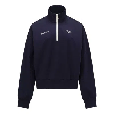 REEBOK (WMNS) Reebok Sports Club Quarter-Zip Sweatshirt 'Dark Blue'