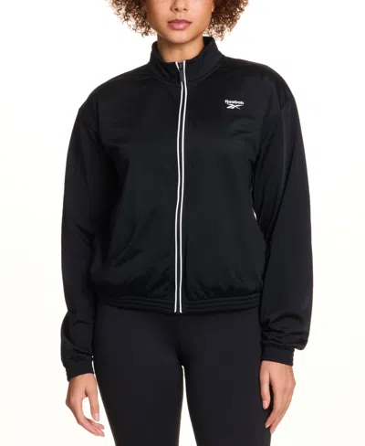 REEBOK WOMEN'S TRICOT FULL-ZIP LOGO JACKET