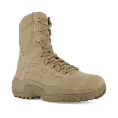 REEBOK REEBOK WORK MEN'S 8" RAPID RESPONSE COMPOSITE TOE STEALTH BOOT WITH SIDE ZIPPER