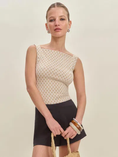 REFORMATION BIRCH KNIT TOP GREEN MEDIUM