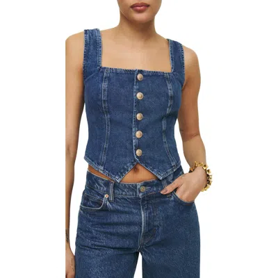 REFORMATION REFORMATION BO CROP DENIM TANK