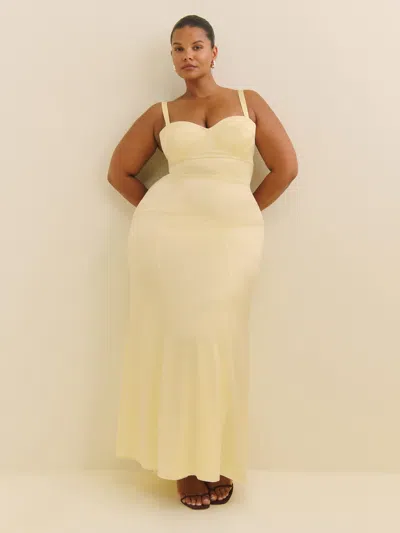 REFORMATION BRITNEY SATIN DRESS ES YELLOW 24