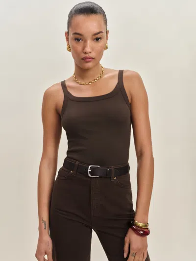 REFORMATION CALIE TANK TOP BROWN XS
