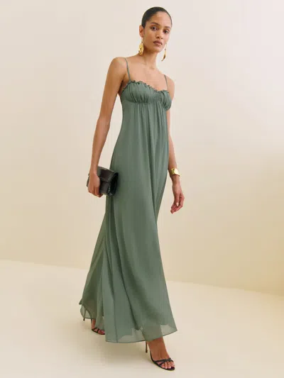 REFORMATION CEBBA DRESS GREEN 12