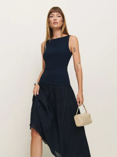 REFORMATION CYRA DRESS BLUE 4